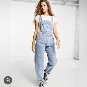 We The Free Free People Sky Blue Denim Overalls